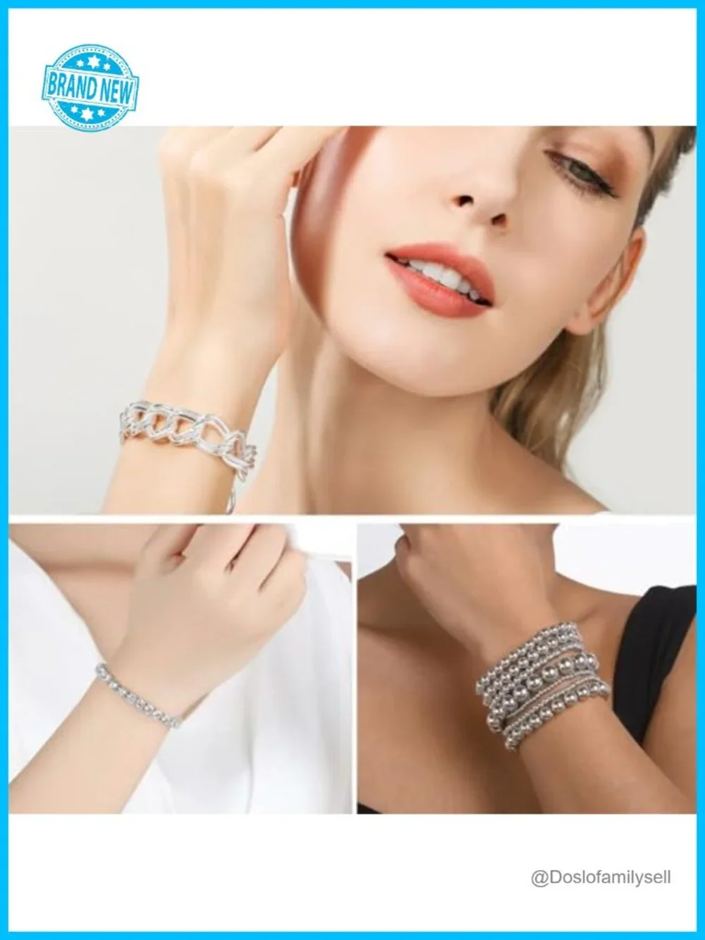 14K Gold Plated Multi Layered Open Cuff Bangle Bracelet Set Adjustable Link